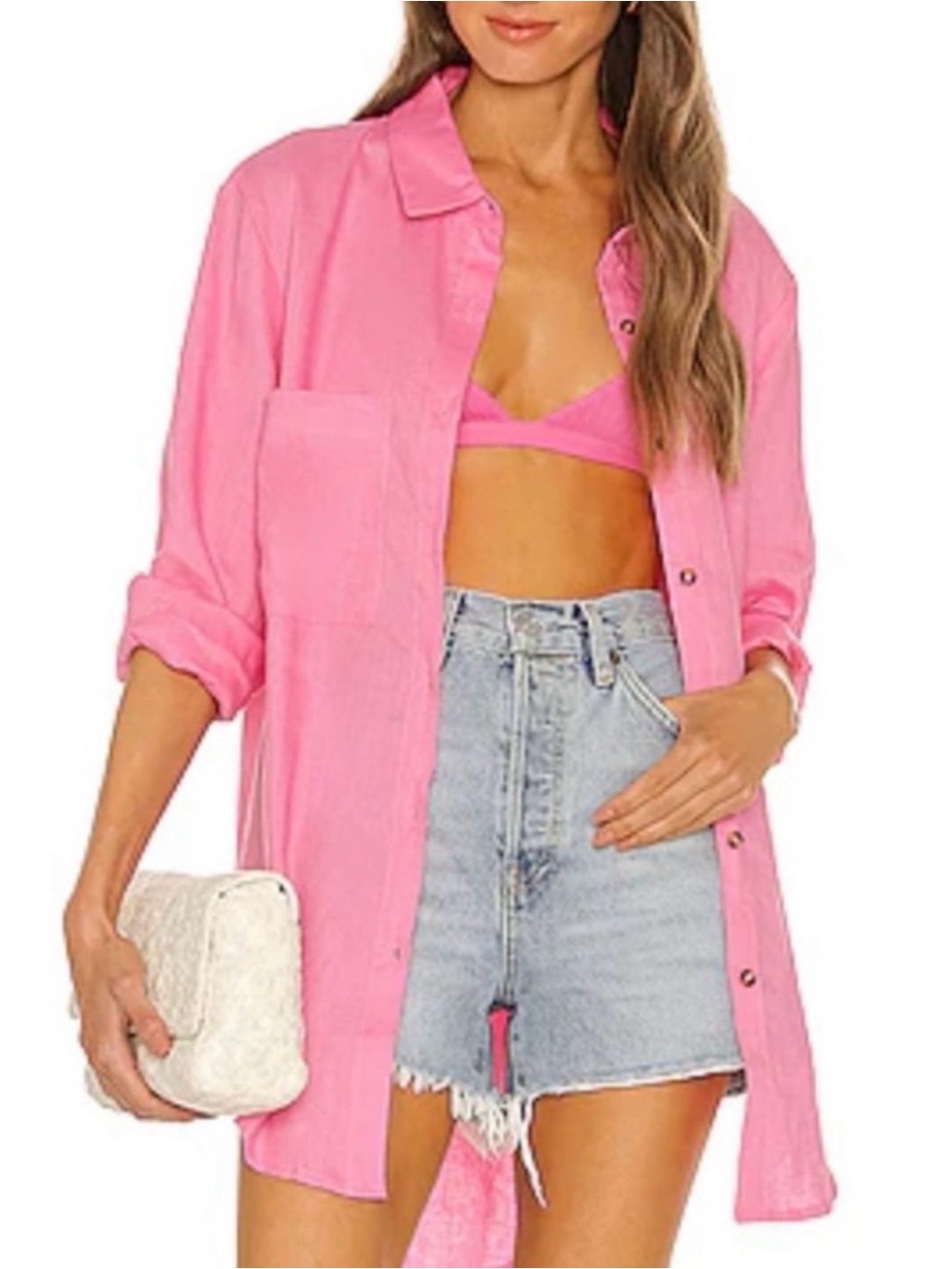 Sydney Love Pink Oversized Button-Down Shirt